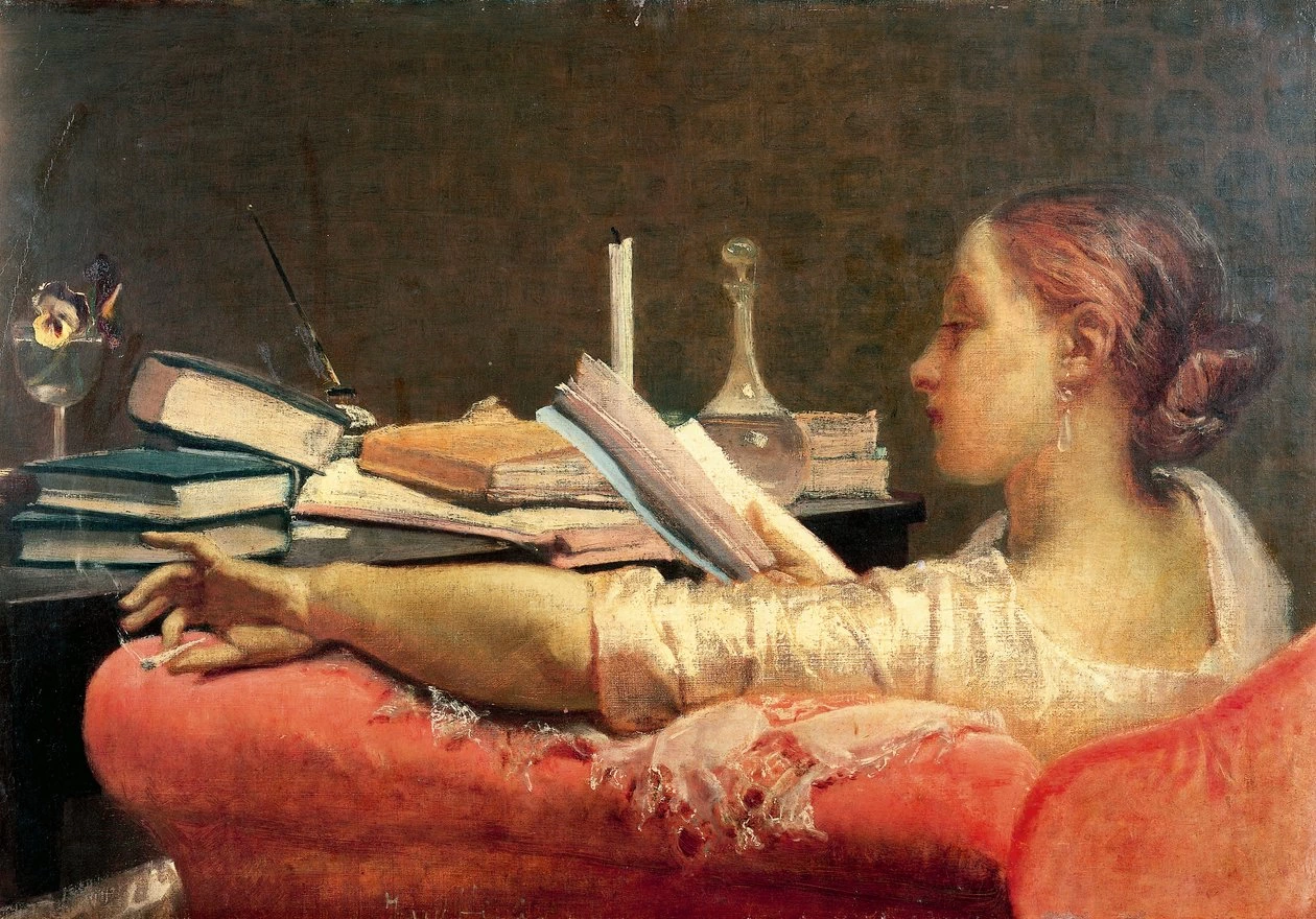 Lettrice. giovane donna, seduta in una poltrona rossa - Galleria d'Arte Moderna, Milano